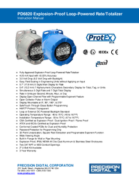 Thumbnail of document Manual - PD6820 Explosion-Proof Loop-Powered Flow Rate/Totalizer